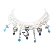 Collar Espíritu del Mar, joya de plata .925, con perla y piedra luna – Gabriela Sánchez