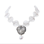 Collar Corazón Marino, joya de plata .925, con cuarzo y perla – Gabriela Sánchez (vista 2)