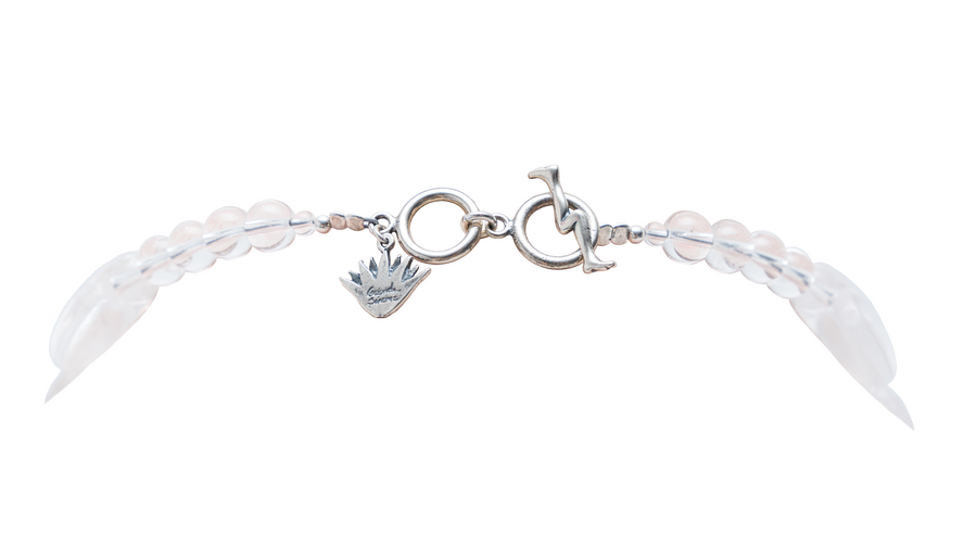 Collar Corazón Marino, joya de plata .925, con cuarzo y perla – Gabriela Sánchez (vista 3)