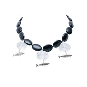 Collar Entre Piedras del Río, joya de plata .925, con ónix y cuarzo – Gabriela Sánchez