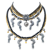 Collar El Gran Kukulkán, joya de plata .925, con espinela y hematita – Gabriela Sánchez