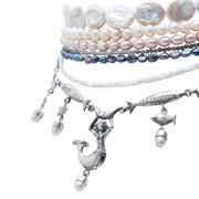 Choker Fondo Marino, joya de plata .925, con perla y labradorita – Gabriela Sánchez (vista 5)
