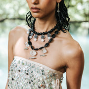 Collar Entre Piedras del Río, joya de plata .925, con ónix y cuarzo – Gabriela Sánchez (vista 4)