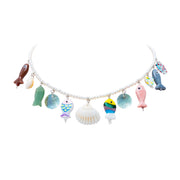 Collar Arrecife Multicolor, joya de plata .925, con perla y resina – Gabriela Sánchez