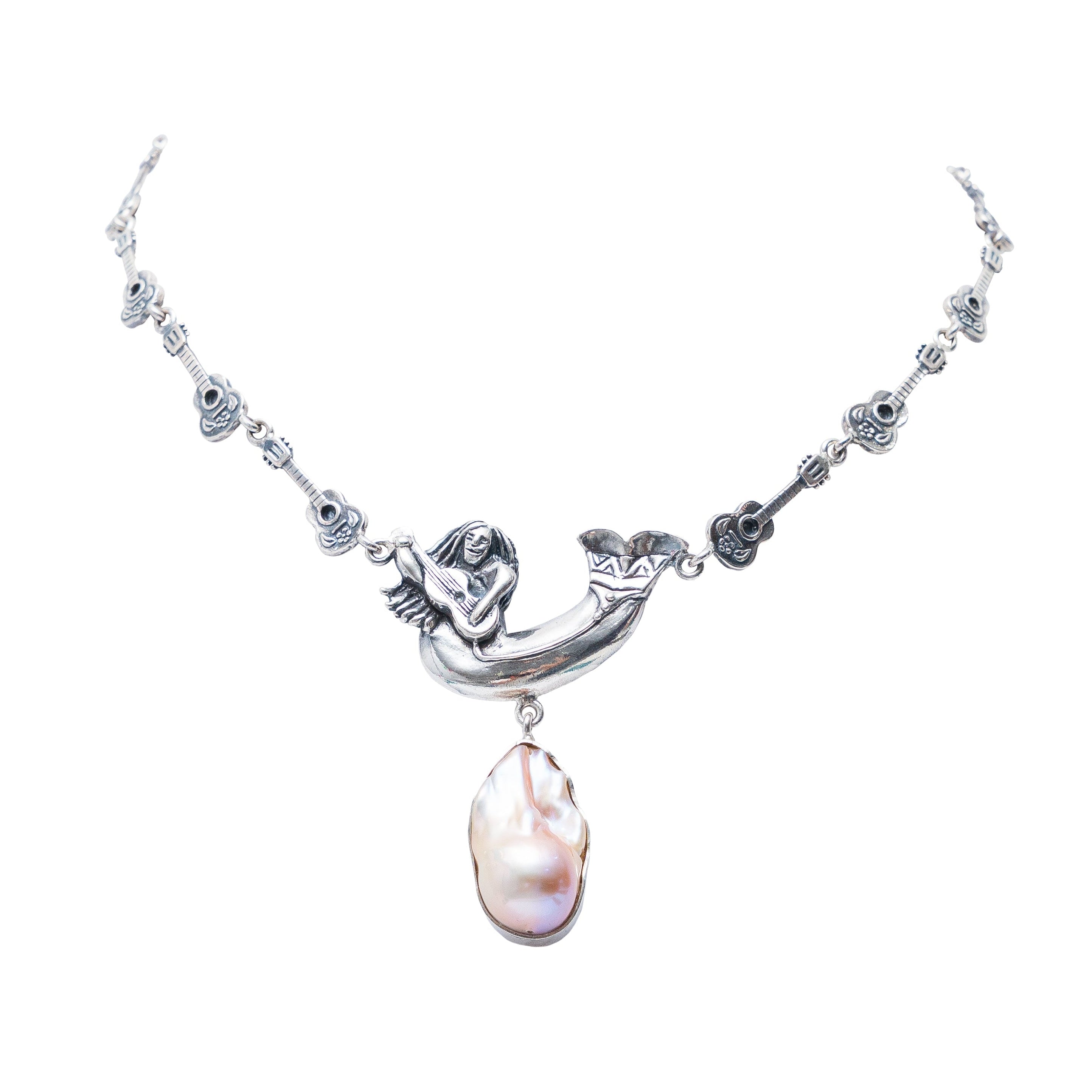 Collar Serenata Encantada, joya de plata .925, con perla – Gabriela Sánchez