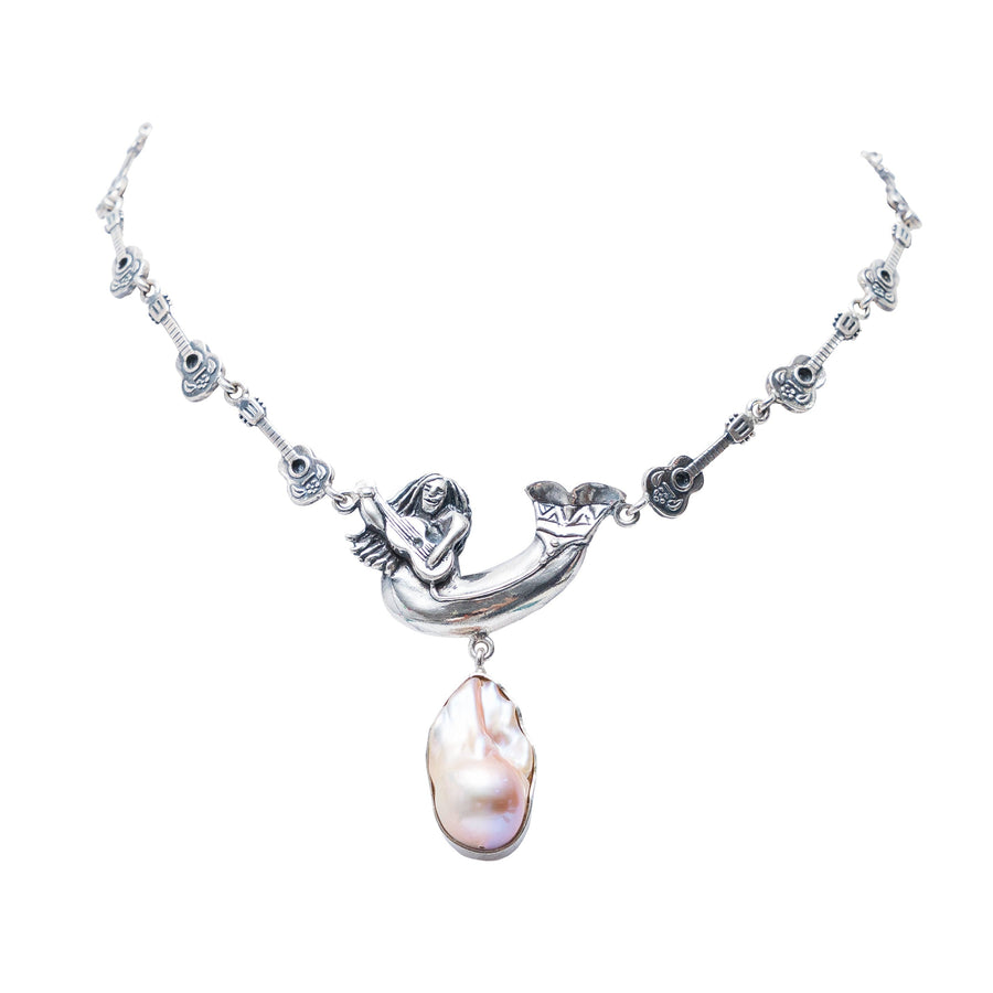 Collar Serenata Encantada, joya de plata .925, con perla – Gabriela Sánchez