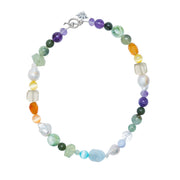 Collar Agua Dulce, joya de plata .925, con amatista y jade – Gabriela Sánchez