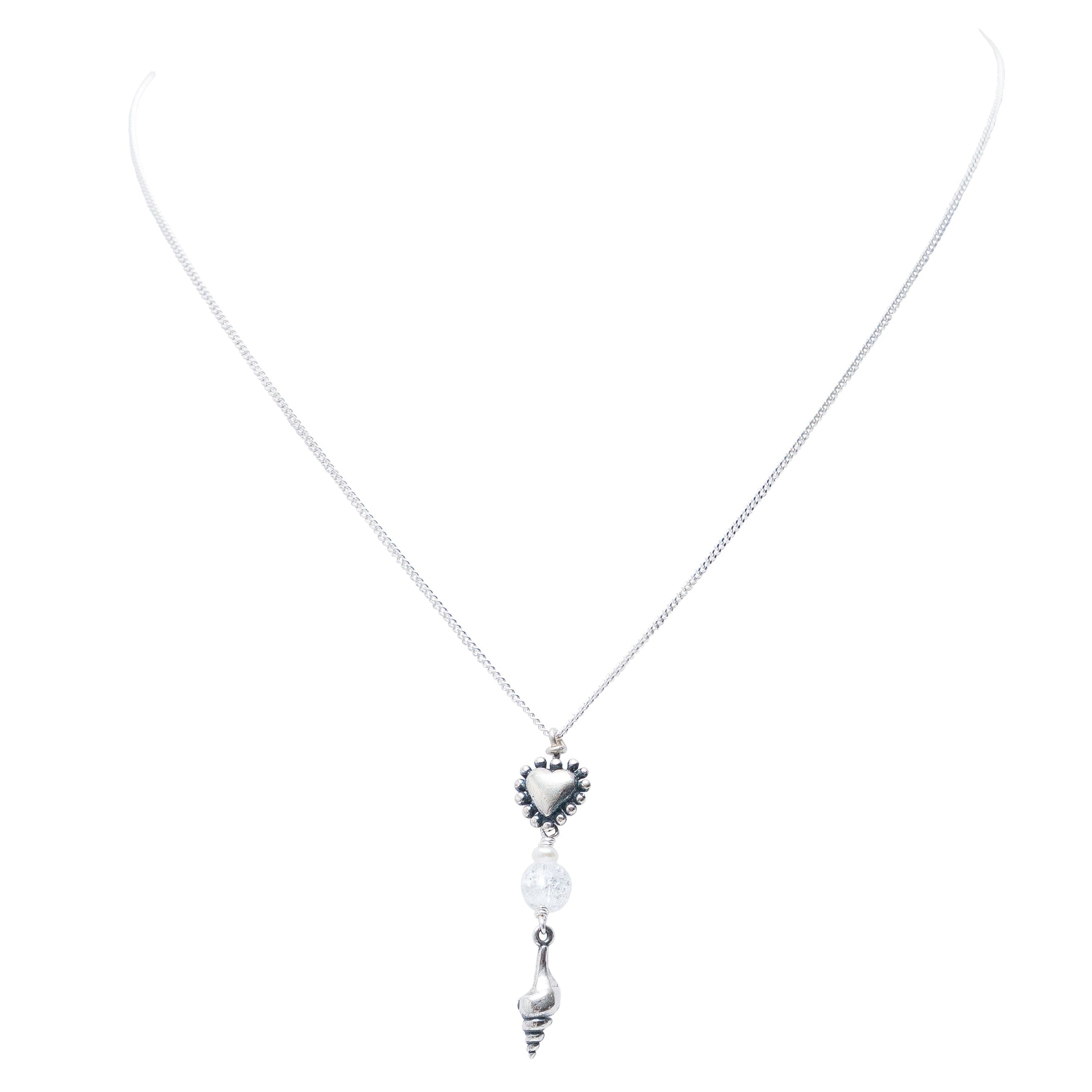 Dije Encontré tu Corazón, joya de plata .925, con cuarzo – Gabriela Sánchez