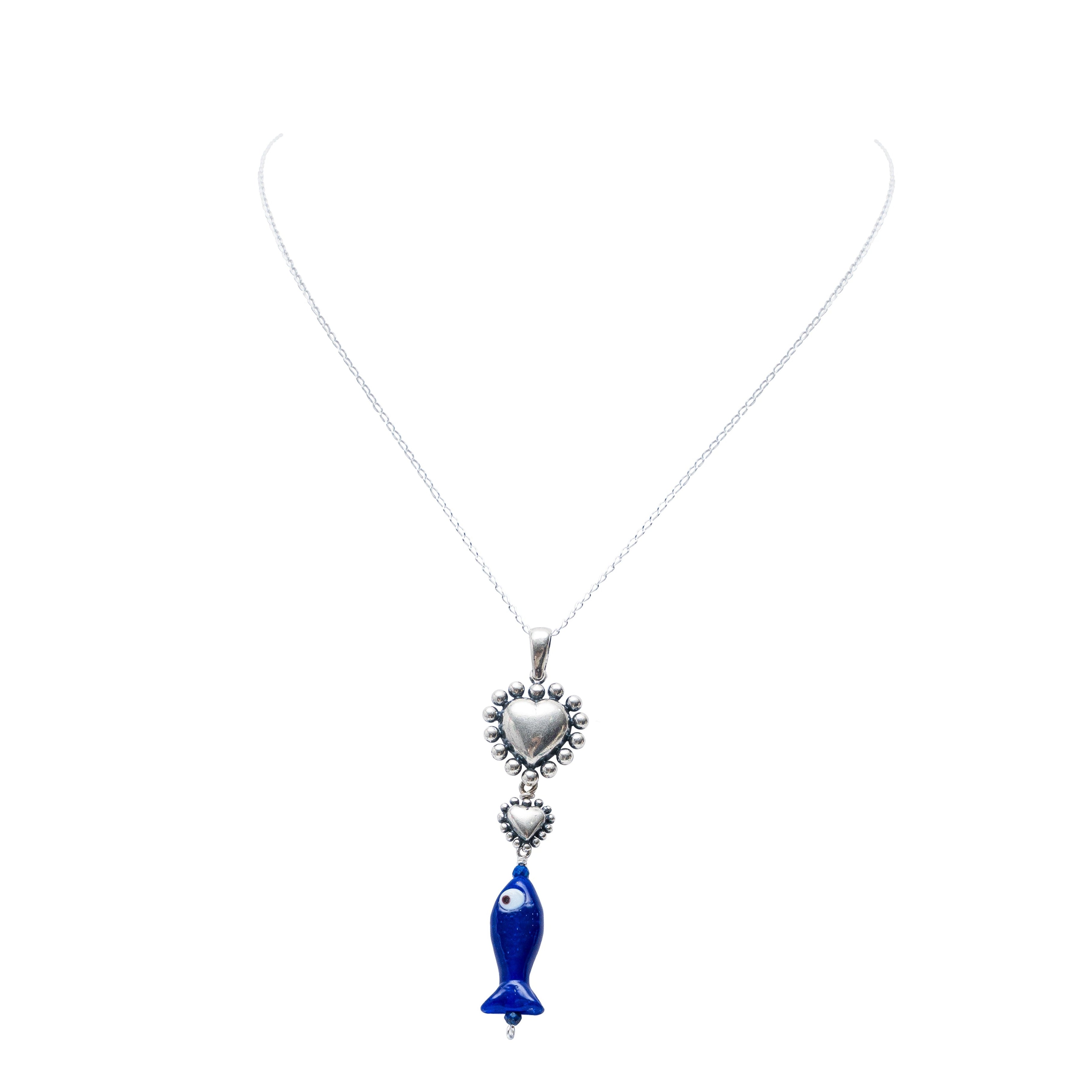 Dije Besitos Marinos, joya de plata .925, con cristal de Murano – Gabriela Sánchez (vista 2)