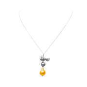 Dije Coronita Dorada, joya de plata .925, con perla – Gabriela Sánchez (vista 2)