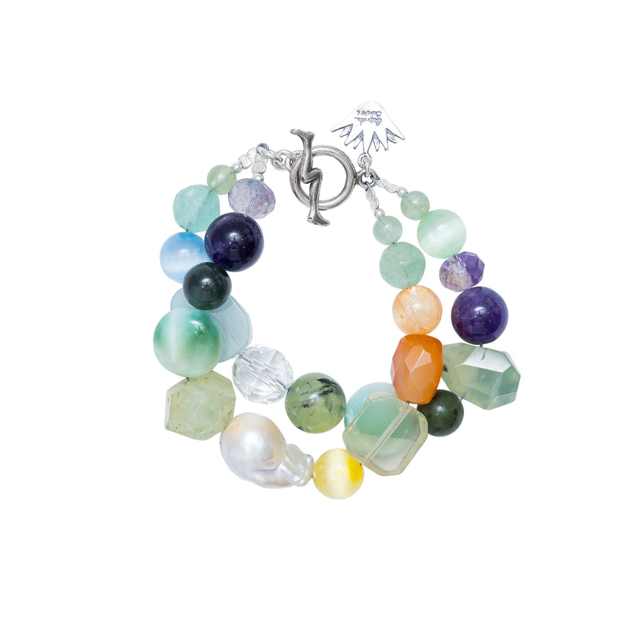 Pulsera Agua Dulce, joya de plata .925, con selenita y cuarzo – Gabriela Sánchez