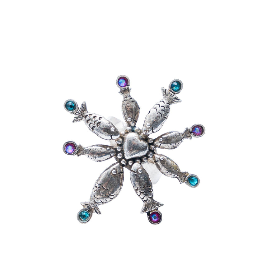 Anillo Cardumen de Amor, joya de plata .925, con cristal Swarovski – Gabriela Sánchez