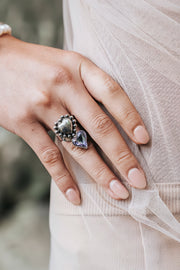 Anillo Corazón Púrpura, joya de plata .925, con cristal Swarovski – Gabriela Sánchez (vista 3)