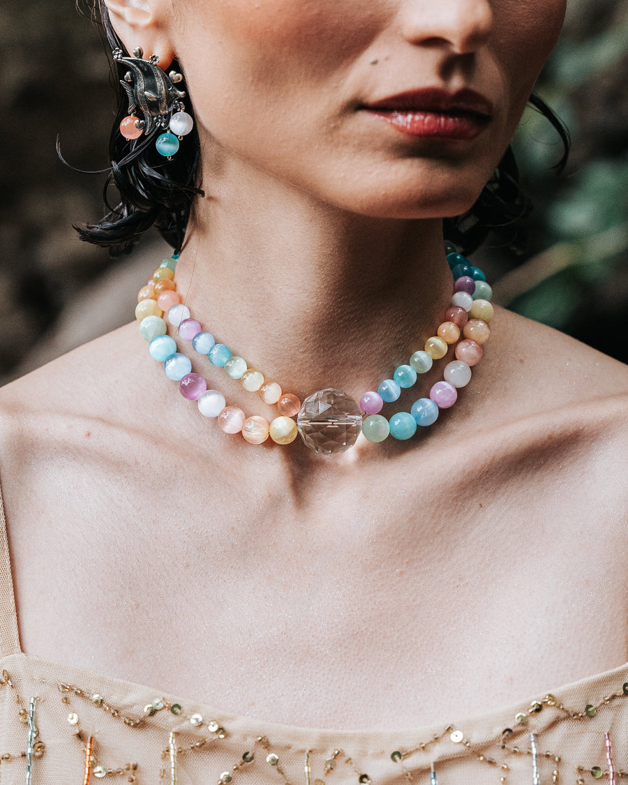 Collar Anémona Multicolor, joya de plata .925, con cuarzo – Gabriela Sánchez (vista 4)