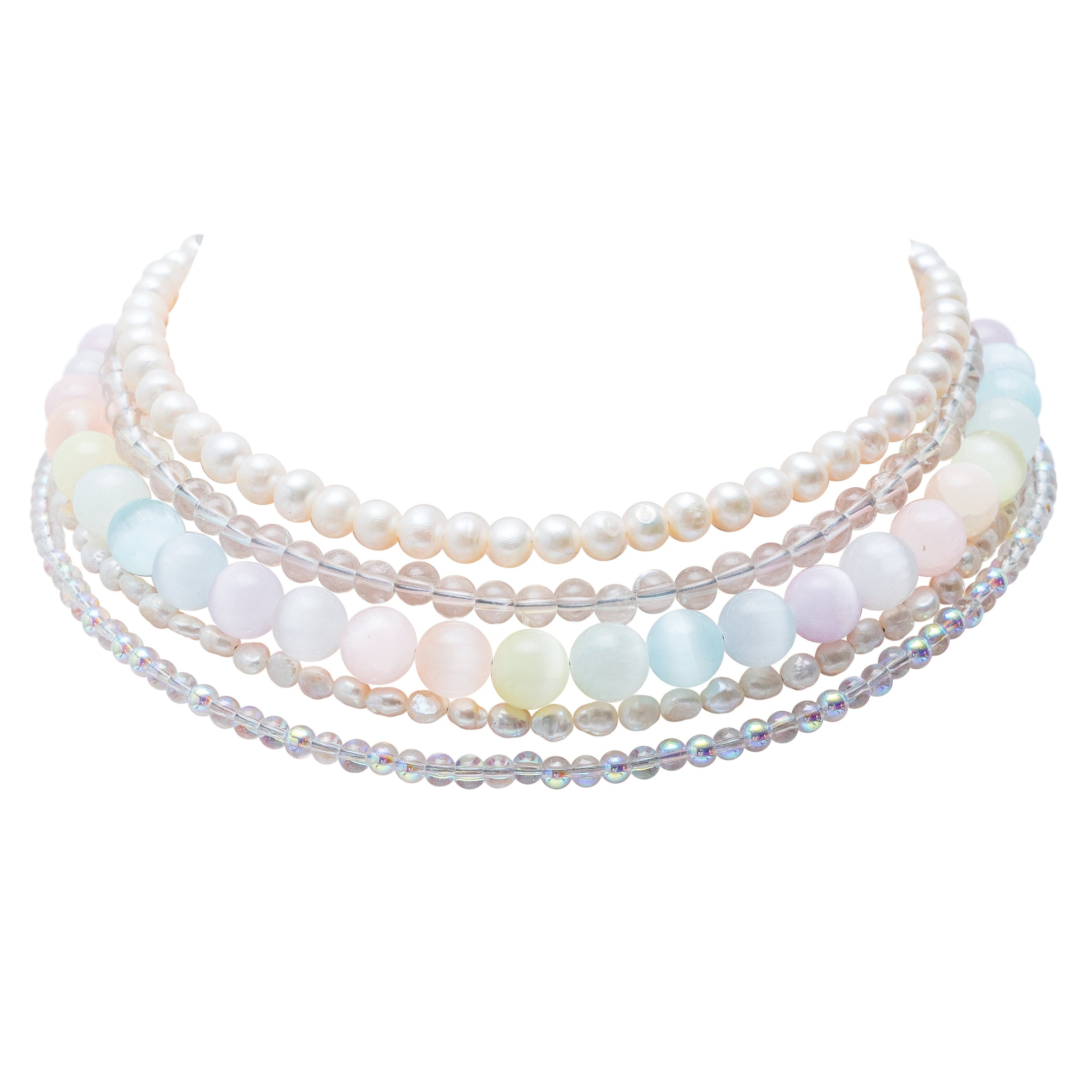 Collar Reflejo Tornasol, joya de plata .925, con perla y cuarzo tornasol – Gabriela Sánchez (vista 2)