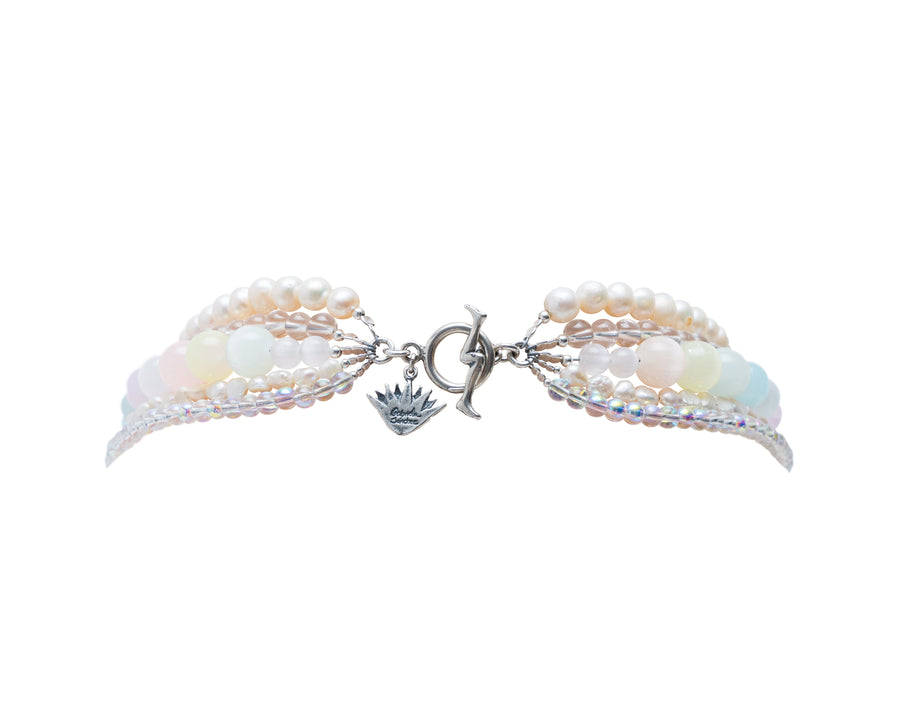 Collar Reflejo Tornasol, joya de plata .925, con perla y cuarzo tornasol – Gabriela Sánchez (vista 6)