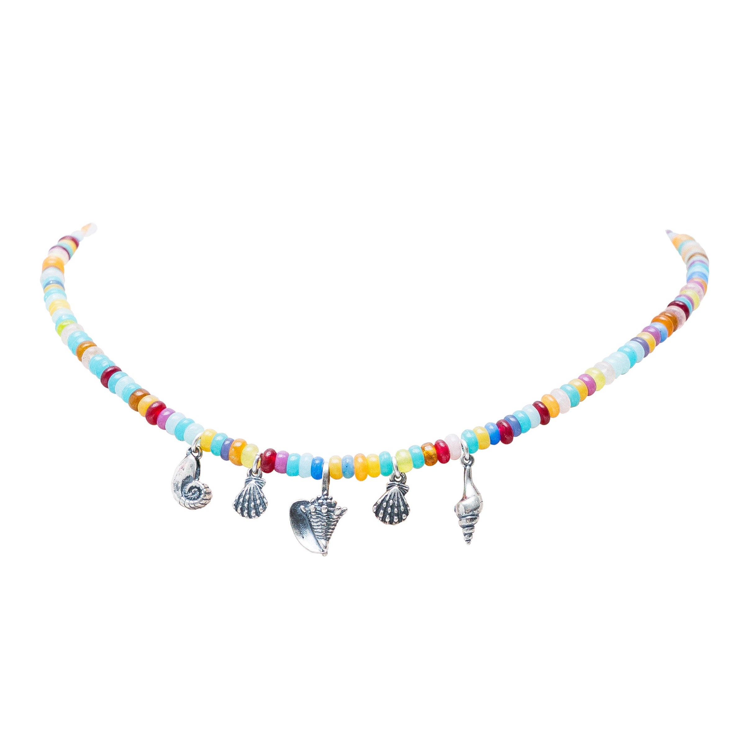 Collar Caracoles Multicolor, joya de plata .925, con ágata – Gabriela Sánchez
