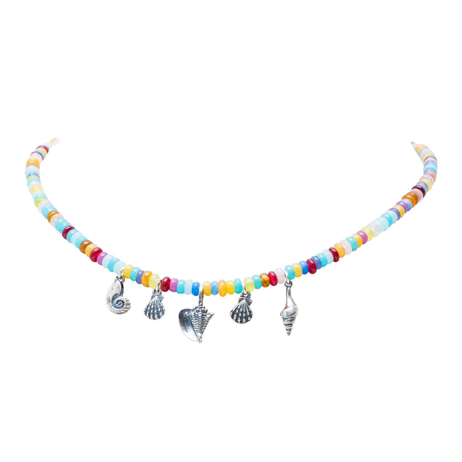 Collar Caracoles Multicolor, joya de plata .925, con ágata – Gabriela Sánchez