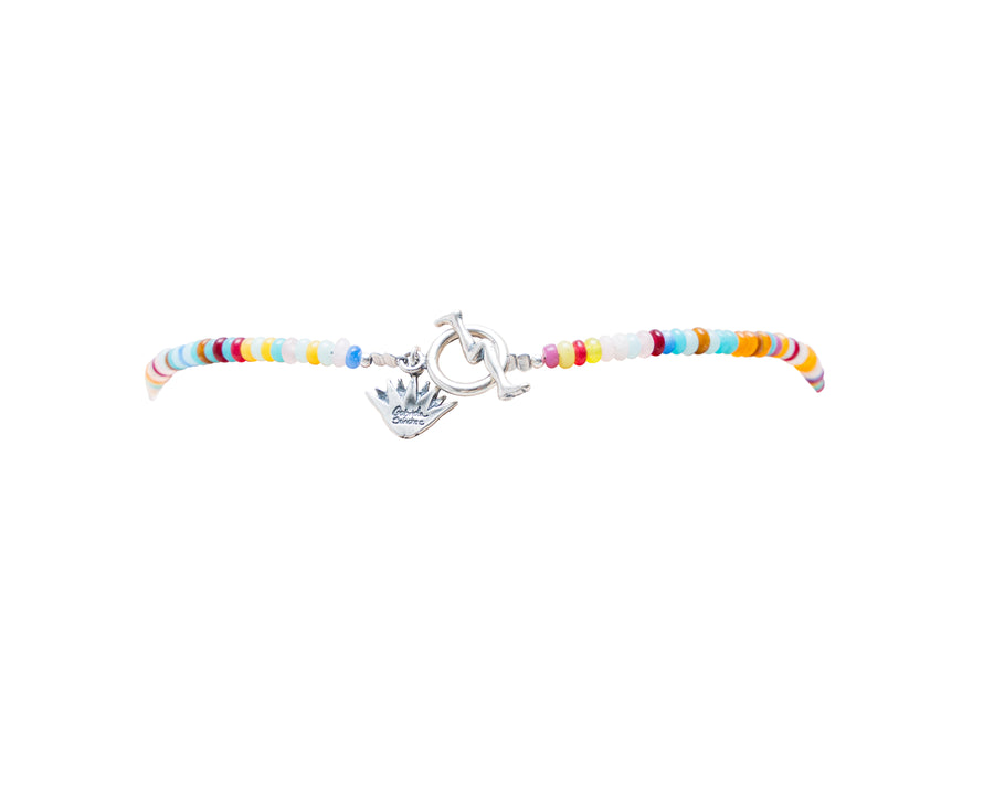 Collar Caracoles Multicolor, joya de plata .925, con ágata – Gabriela Sánchez (vista 5)