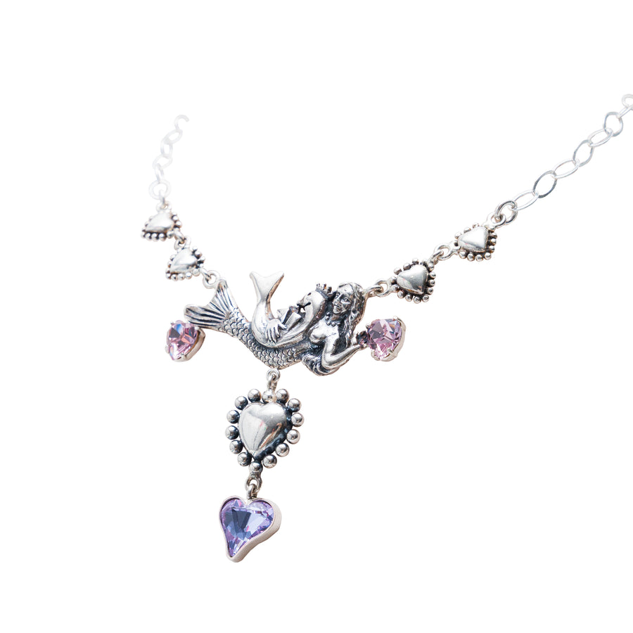 Collar Sirena Corazón, joya de plata .925, con cristal Swarovski – Gabriela Sánchez (vista 3)