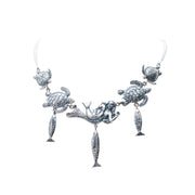 Collar Nado de Tortugas, joya de plata .925, con perla – Gabriela Sánchez
