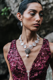Collar Corazón Marino, joya de plata .925, con cuarzo y perla – Gabriela Sánchez (vista 5)