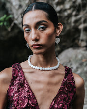 Aretes Corazón de Sal, joya de plata .925, con cuarzo – Gabriela Sánchez (vista 3)