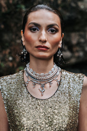 Choker Fondo Marino, joya de plata .925, con perla y labradorita – Gabriela Sánchez (vista 4)