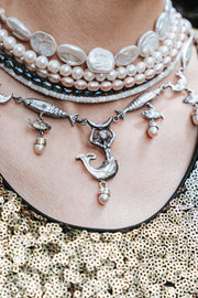 Choker Fondo Marino, joya de plata .925, con perla y labradorita – Gabriela Sánchez (vista 2)