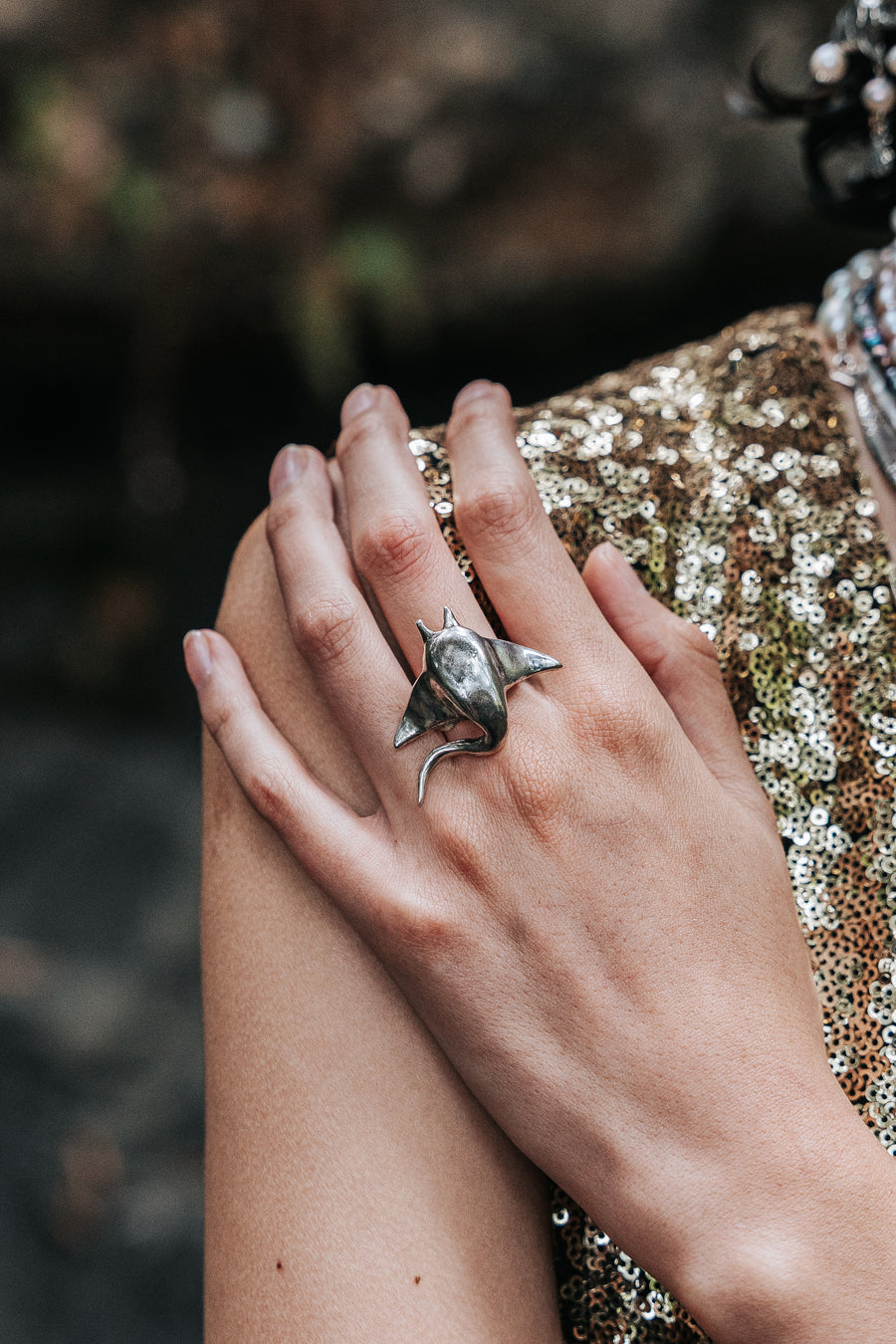 Anillo Mantarraya, joya de plata .925 – Gabriela Sánchez