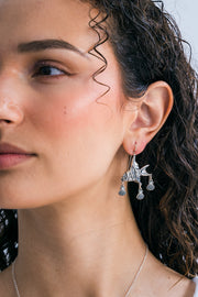 Aretes Castañuelas Marino, joya de plata .925 – Gabriela Sánchez (vista 2)