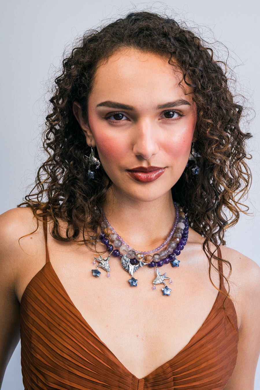 Collar Pez Estrella, joya de plata .925, con amatista – Gabriela Sánchez (vista 5)