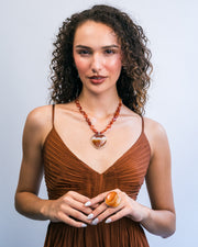 Collar Corazón Terracota, joya de plata .925, con cornalina – Gabriela Sánchez (vista 3)