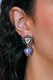 Aretes Corazón Púrpura, joya de plata .925, con cristal Swarovski – Gabriela Sánchez (vista 2)
