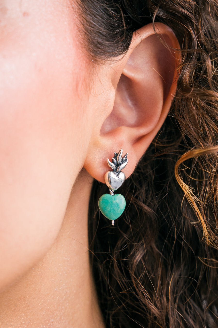 Aretes Dulce Menta, joya de plata .925, con turquesa – Gabriela Sánchez (vista 2)