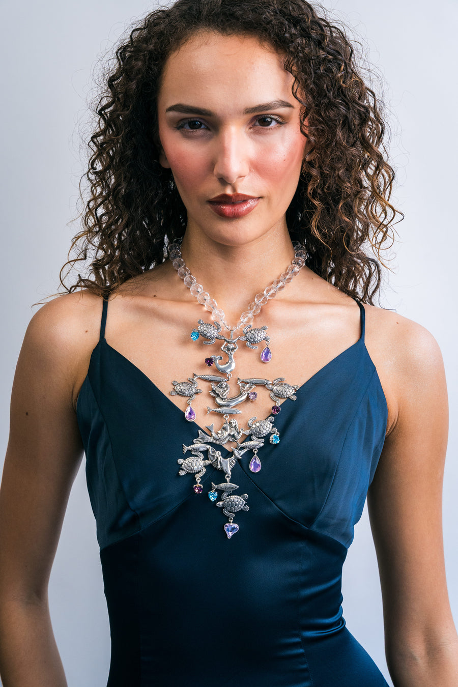 Collar Canción del Mar, joya de plata .925, con cristal Swarovski – Gabriela Sánchez (vista 2)