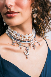 Choker Fondo Marino, joya de plata .925, con perla y labradorita – Gabriela Sánchez (vista 3)