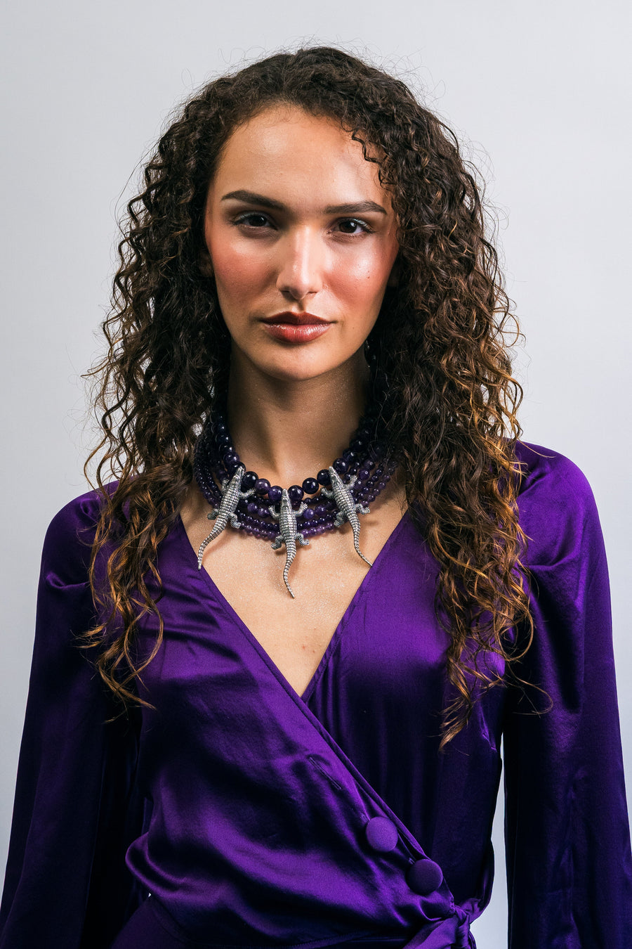 Collar Agua y Tierra, joya de plata .925, con amatista – Gabriela Sánchez (vista 3)
