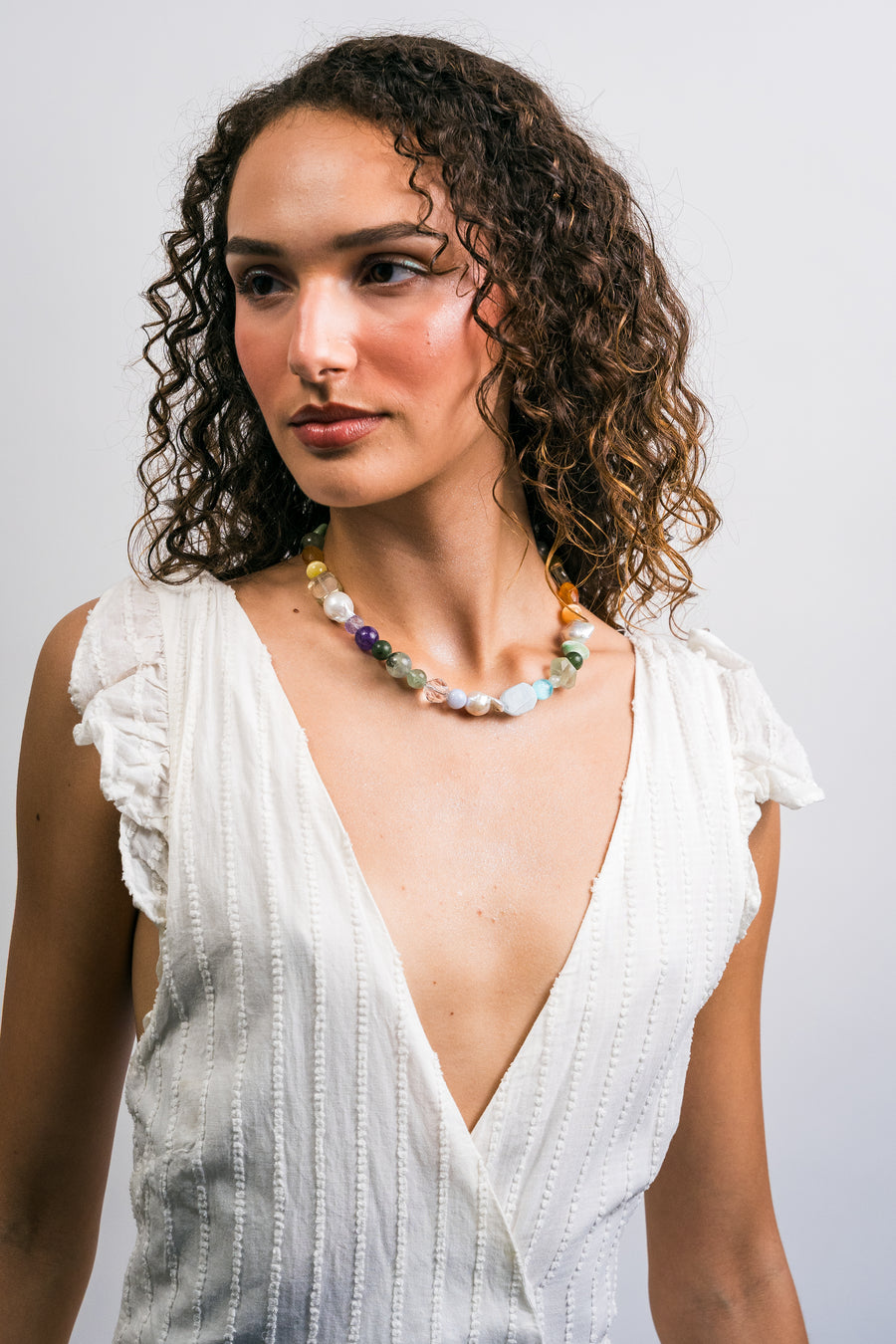 Collar Agua Dulce, joya de plata .925, con amatista y jade – Gabriela Sánchez (vista 4)