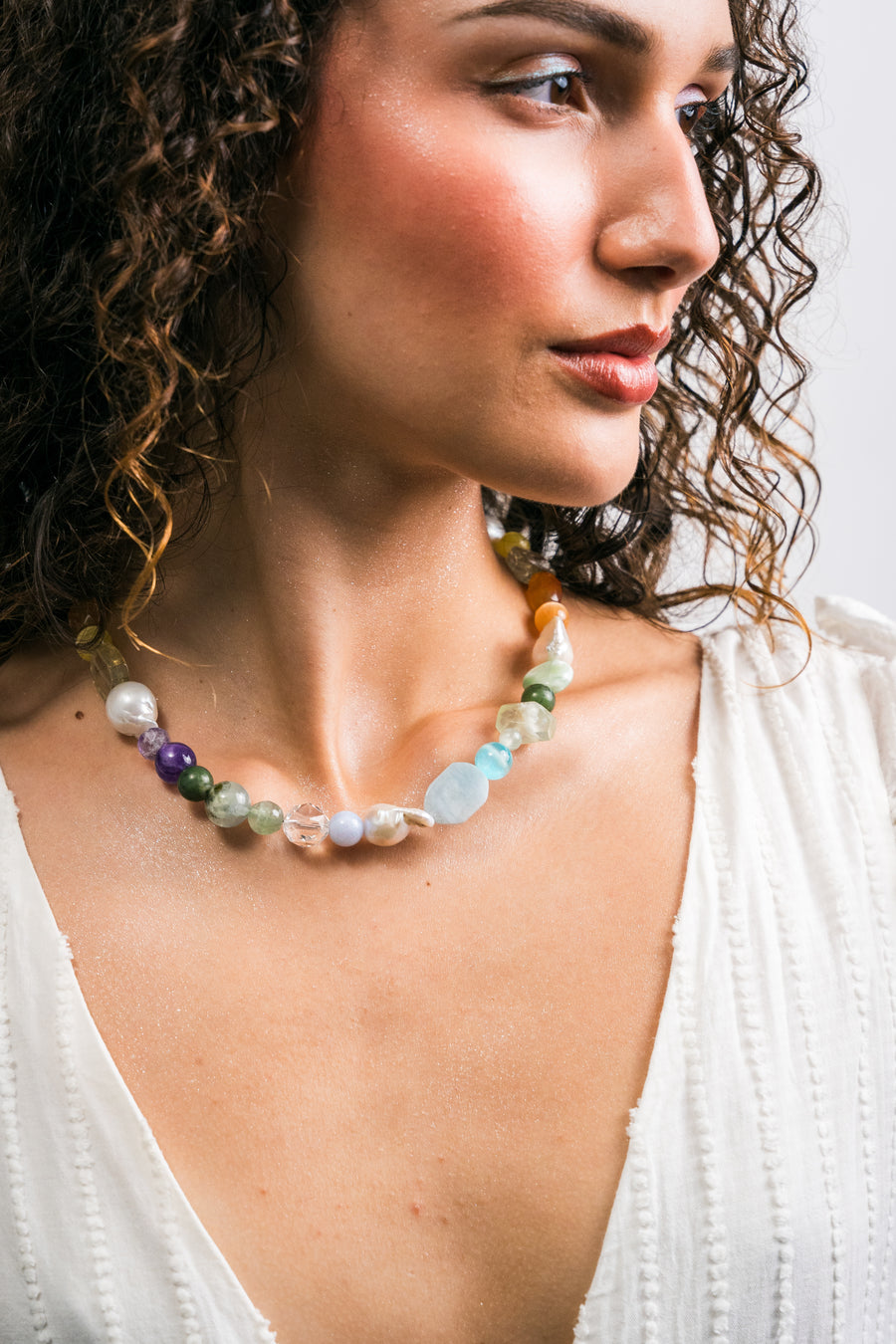 Collar Agua Dulce, joya de plata .925, con amatista y jade – Gabriela Sánchez (vista 2)