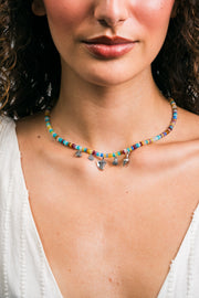 Collar Caracoles Multicolor, joya de plata .925, con ágata – Gabriela Sánchez (vista 4)