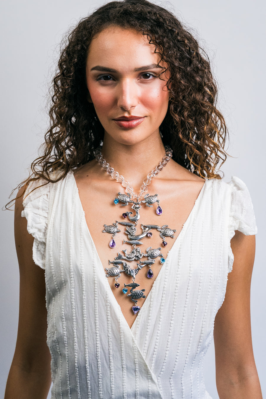 Collar Canción del Mar, joya de plata .925, con cristal Swarovski – Gabriela Sánchez (vista 5)