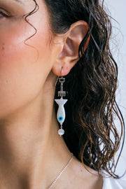 Aretes Palitas, joya de plata .925, con cristal de Murano – Gabriela Sánchez (vista 3)