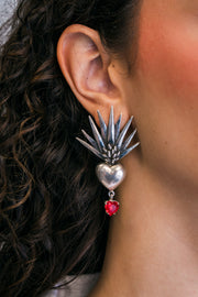 Aretes Latido del Agave, joya de plata .925, con cristal Swarovski – Gabriela Sánchez (vista 2)