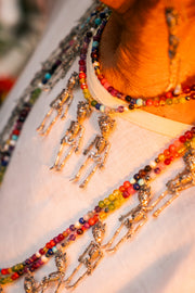 Collar La huesuda, La Parca, la Flaca, La Fría y La Calaca, joya de plata .925, con turquesa – Gabriela Sánchez (vista 5)