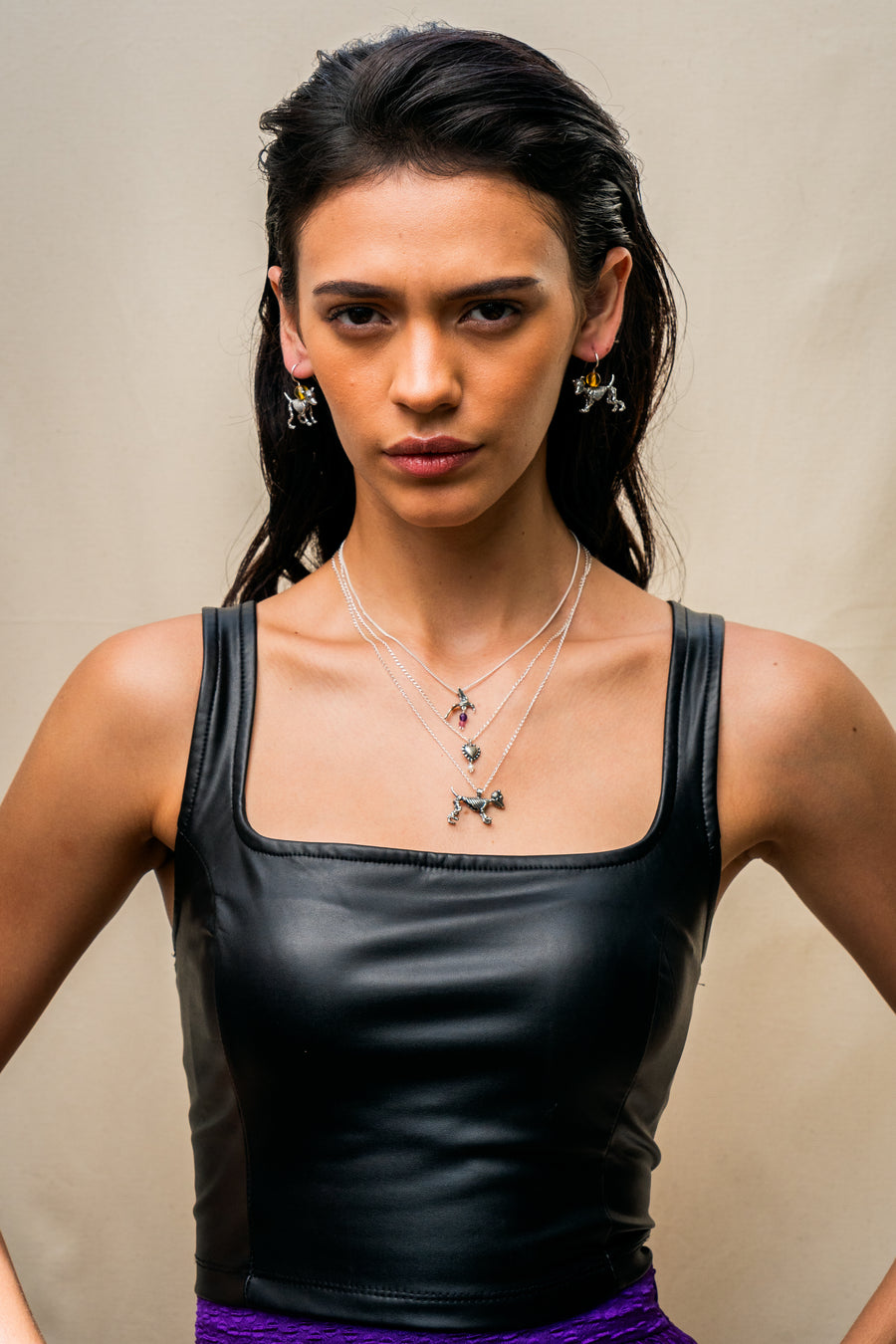 Aretes Perrito Ámbar, joya de plata .925 – Gabriela Sánchez (vista 3)