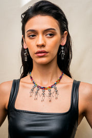 Collar La huesuda, La Parca, la Flaca, La Fría y La Calaca, joya de plata .925, con turquesa – Gabriela Sánchez (vista 8)