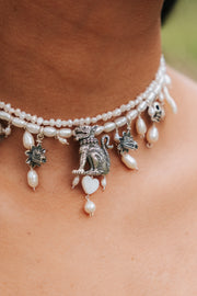 Choker Camino Iluminado, joya de plata .925, con perla – Gabriela Sánchez (vista 3)