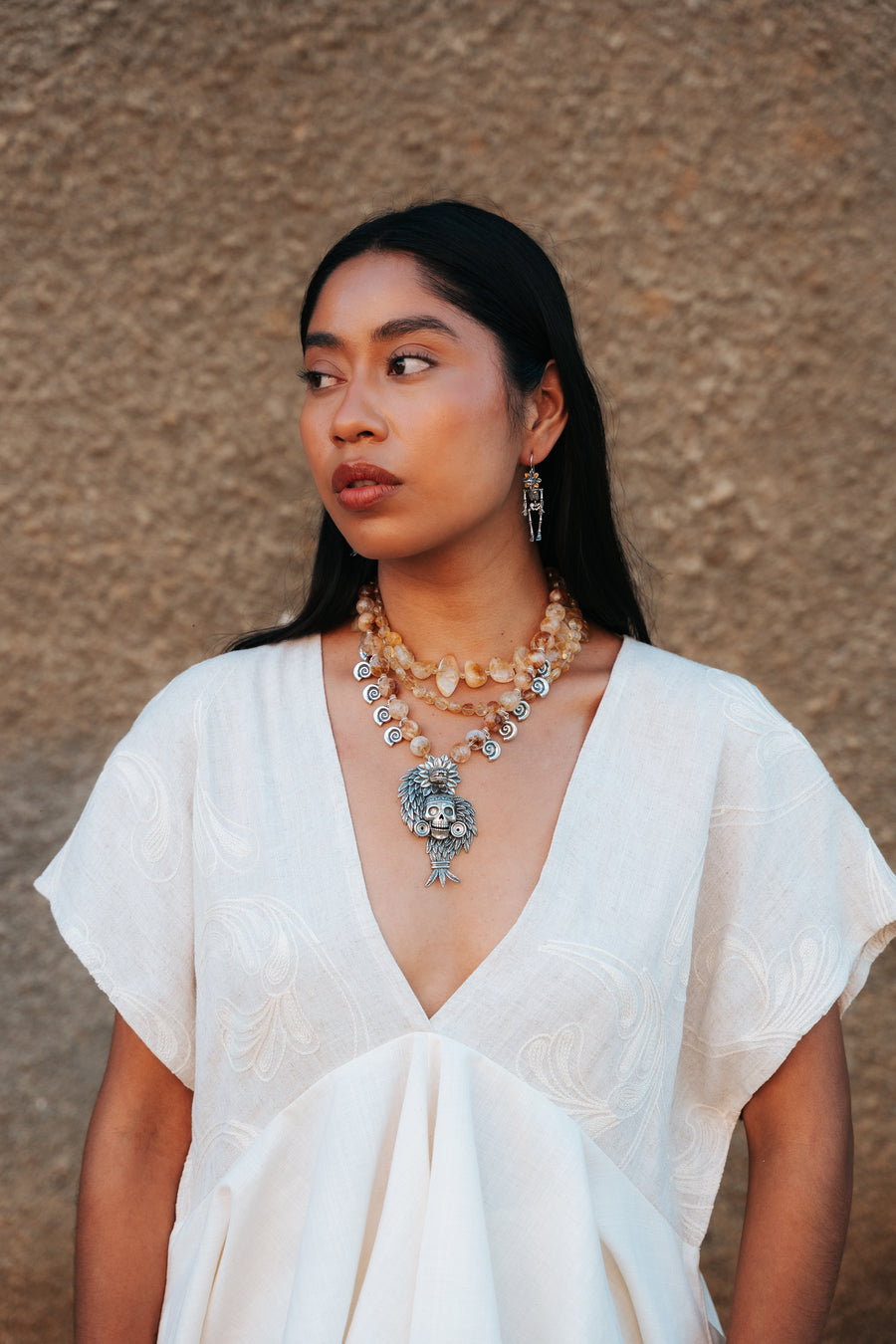 Collar Esplendor Ancestral, joya de plata .925, con citrina – Gabriela Sánchez (vista 2)