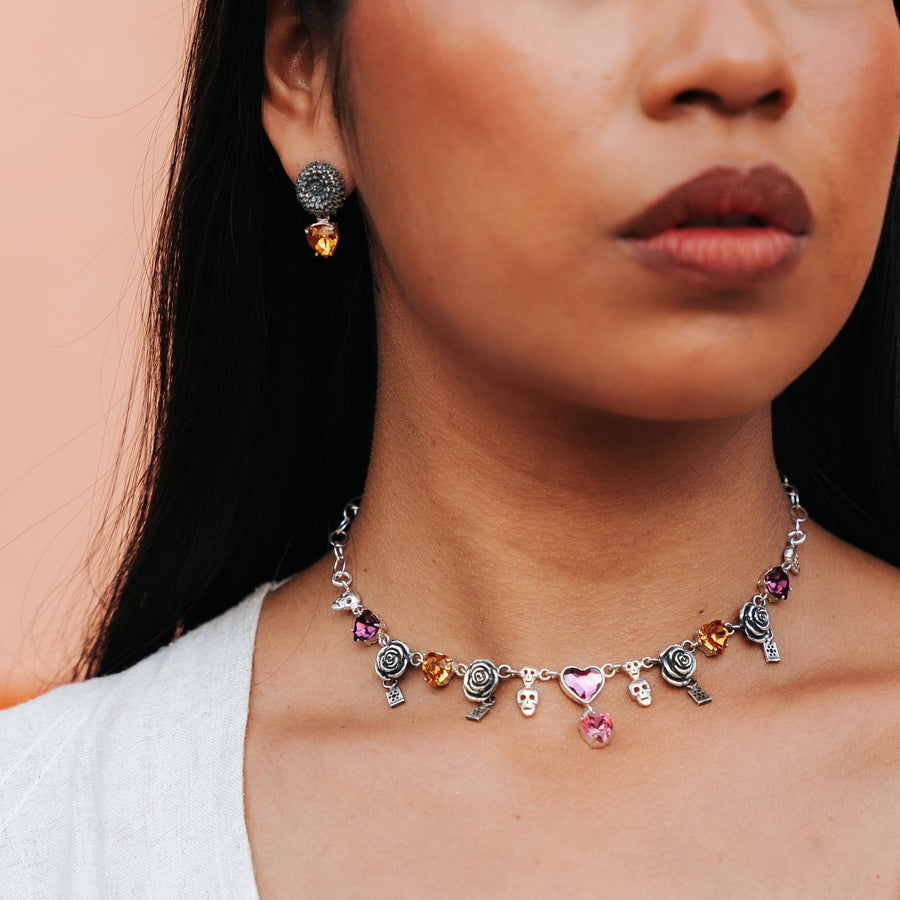 Aretes Olor a Cempasúchil, joya de plata .925, con cristal Swarovski – Gabriela Sánchez (vista 3)